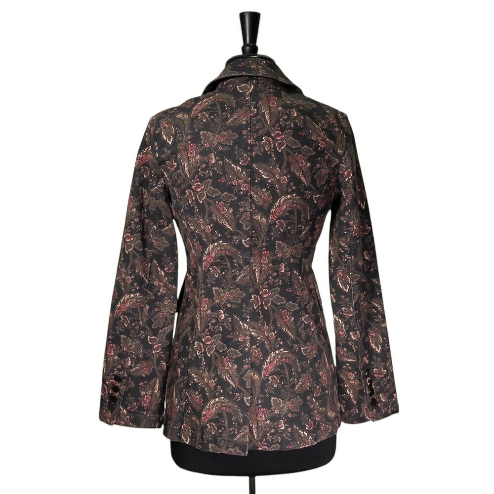 Sam Edelman Women's Margot Blazer Floral Denim One Button Work Suit Jacket S - Picture 2 of 9